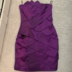 Cache royal purple asymmetrical cocktail dress
